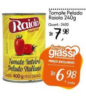 Giassi Supermercados Tomate pelado raiola oferta