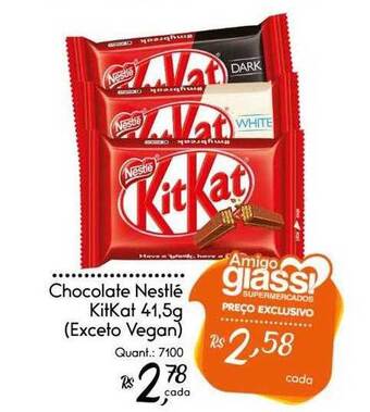 Giassi Supermercados Chocolate nestlé kitkat oferta