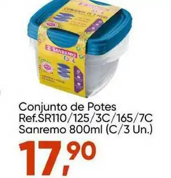 Imec Supermercados Conjunto De Potes Sanremo 800ml oferta