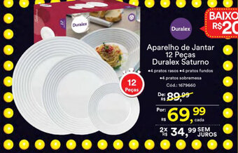 Aparelho de Jantar 12 pecas Duralex Saturno