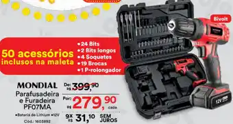 Casa e Vídeo Mondial Parafusadeira e Furadeira oferta