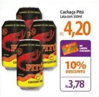 Atacadão Cachaca Pitu lata 350ml oferta