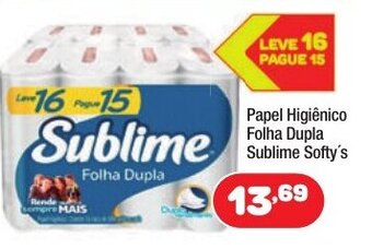 Costazul Supermercados Papel Higiénico Folha Dupla Sublime Softy's oferta