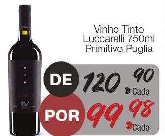 Supermercado Dalben Vinho Tinto Luccarelli 750ml Primitivo Puglia oferta
