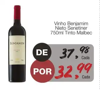 Supermercado Dalben Vinho Benjamin Nieto Senetiner 750ml Tinto Malbec oferta