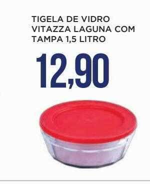 Apoio Mineiro Tigela de vidro vitazza laguna com tampa oferta