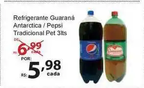 Super Luna Refrigerante Guaraná Antarcita Pepsi Tradicional 3L oferta