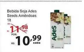 Super Luna Bebida Soja Ades Seeds Amêndoas1L oferta