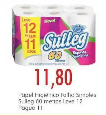 Epa Papel Higiênico Folha Simples Sulleg 60 Metros Leve 12 Pague 11 oferta