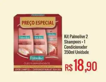 Mart Minas Kit Palmolive 2 Shampoos + 1 Condicionador 350ml oferta