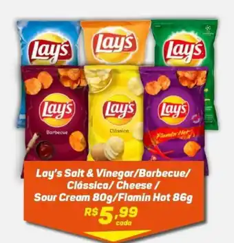 Lay's Salt & Vinegar/ Barbecue/ Classica/ Cheese/ Sour Cream 80g/ Flamin Hot 86g