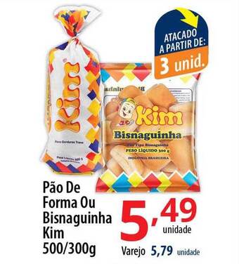 Akki Atacadista Pão de forma ou bisnaguinha kim oferta
