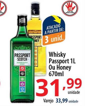 Akki Atacadista Whisky passport ou honey oferta