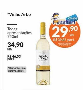Zaffari Vinho arbo oferta