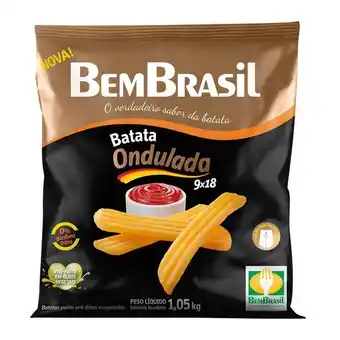 Batata frita congelada ondulada bem brasil 1,05kg