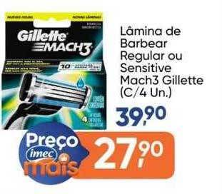 Imec Supermercados Lâmina de barbear regular ou sensitive mach3 gillette oferta