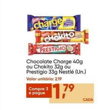 Imec Supermercados Chocolate charge ou chokito ou prestigio nestlé oferta