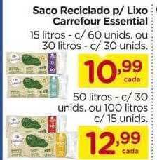 Saco reciclado p lixo carrefour essential