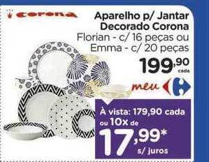 Carrefour Aparelho p jantar decorado corona oferta