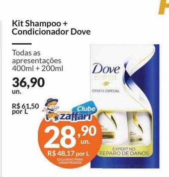 Zaffari Kit shampoo + condicionador dove oferta