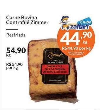 Zaffari Carne bovina contrafilé zimmer oferta