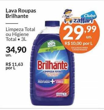 Zaffari Lava roupas brilhante oferta