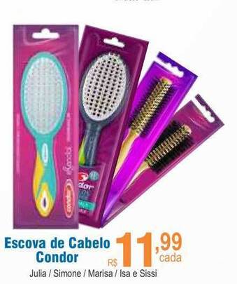 Escova De Cabelo Condor Julia Simone Marisa Isa E Sissi