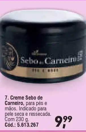 Creme Sebo De Carneiro 230g