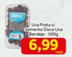 Shibata Supermercados Uva Preta s/ Semente Doce Uva Bandeja 500g oferta