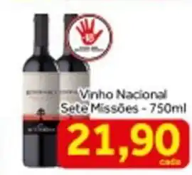 Shibata Supermercados Vinho Nacional Sete Missoes 750ml oferta