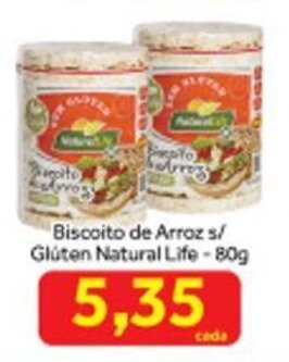 Shibata Supermercados Biscoito de Arroz s/ Gluten Natural Life 80g oferta