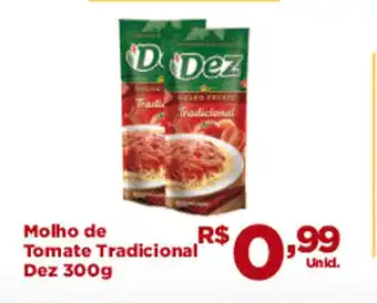 Molho de Tomate Tradicional Dez 300g