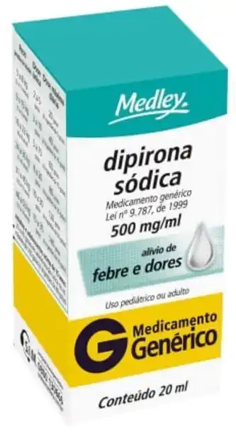Farmácias Pague Menos Dipirona sódica 500mg gotas 20ml genérico medley oferta