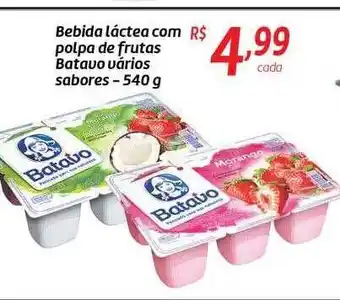 Comper Bebida láctea com polpa de frutas batavo vários sabores - 540 g oferta