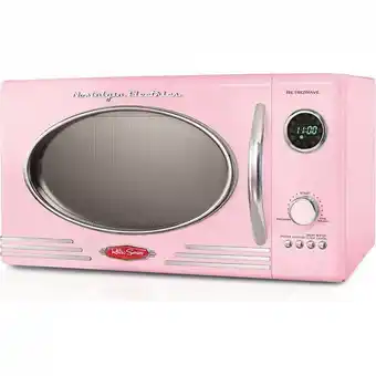 Carrefour Nostalgia micro ondas retro de bancada 25 litros multifuncional 110v 800w rosa oferta