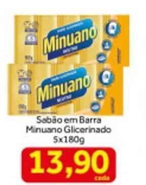 Sabao em Barra Minuano Glicerinado 5 x 180g