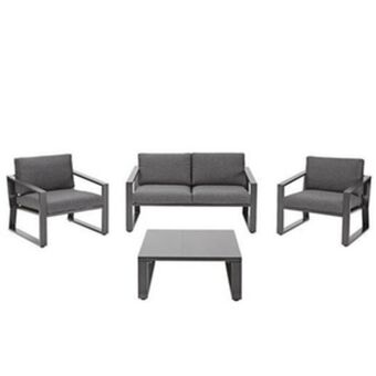 Conjunto para jardim lyra alumínio 4 peças cinza naterial