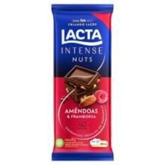 Angeloni Chocolate lacta intense nuts amêndoas & framboesa 40% cacau 85g oferta