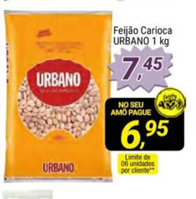 Feijao Carioca Urbano 1kg