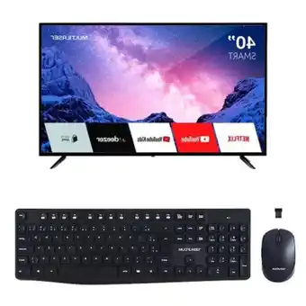 Casa Freitas Combo office - tela 40 pol. full hd com função smart wi-fi integrado e teclado e mouse sem fio côncavo conexão usb 1600dpi pr oferta