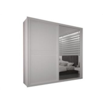 Novo Mundo Guarda-roupa casal nevada em mdf 02 portas 03 gavetas com espelho bom pastor oferta