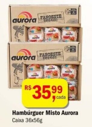 Hamburguer Misto Aurora 36x56g