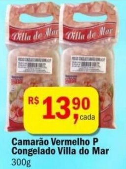 Ultrabox Camarao Vermelho P Congelado Villa do Mar 300g oferta