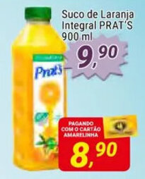 Amarelinha supermercados Suco de Laranja Integral Prat's 900ml oferta