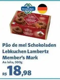 Sam's Club Pão de mel schokoladen lebkuchen lambertz member´s mark oferta