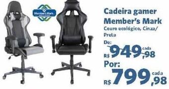 Sam's Club Cadeira gamer member's mark oferta