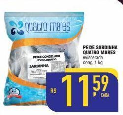 Mercantil Rodrigues Peixe sardinha quatro mares eviscerada cong. 1 kg oferta