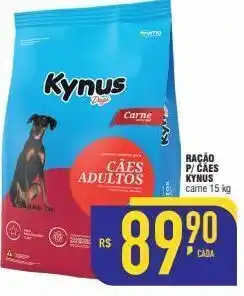 Mercantil Rodrigues Ração p/ cães kynus carne 15 kg oferta