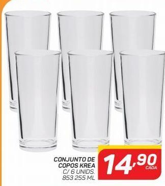 Conjunto de  copos krea c/ 6 unids. 853 255 ml