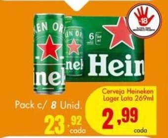 Cerveja Heineken Lager Lata 269ml